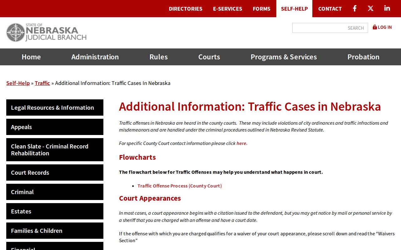 Official Nebraska traffic warrant guidance, Kearney County warrant records