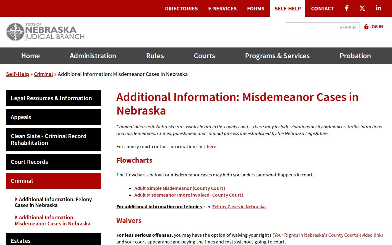 Nebraska failure-to-appear and payment consequences guidance, Kearney County warrant records
