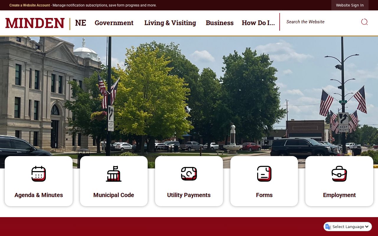 Official City of Minden civic portal, Kearney County warrant records